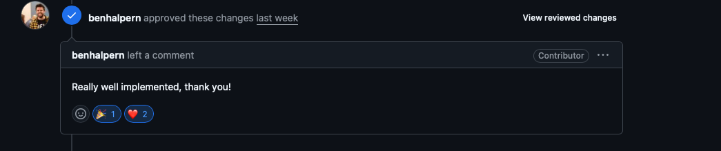 GitHub review approving the Mermaid pull request on the Forem repository